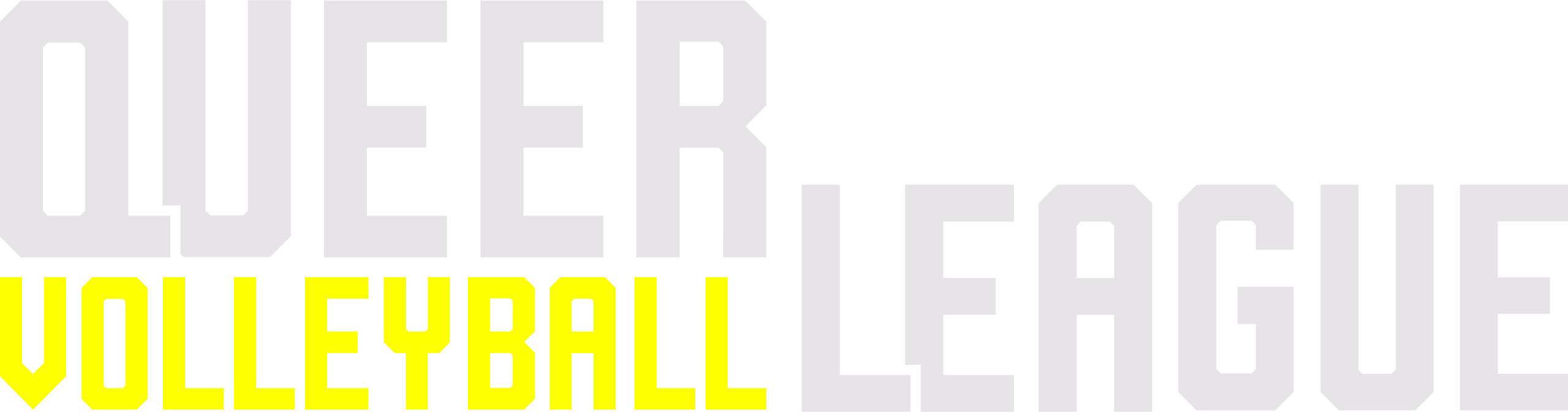 Logo der Queer Volleyball League in Grau und Gelb
